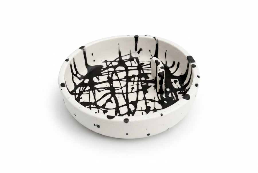 Ink Splash Resin Sage Dish