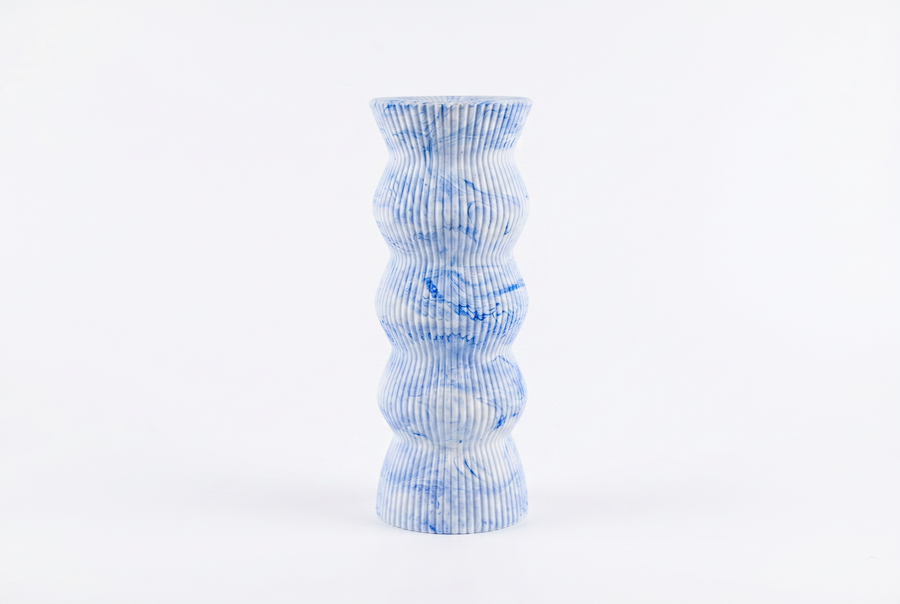 Blue Marble Sculpt Vase