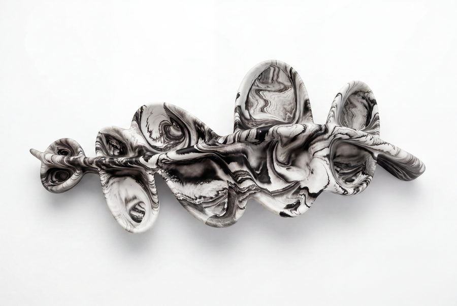 Monochrome Wave Trinket Tray