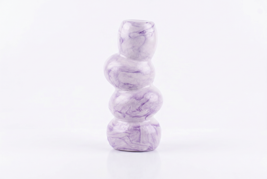 Purple Marble Bubble Vase