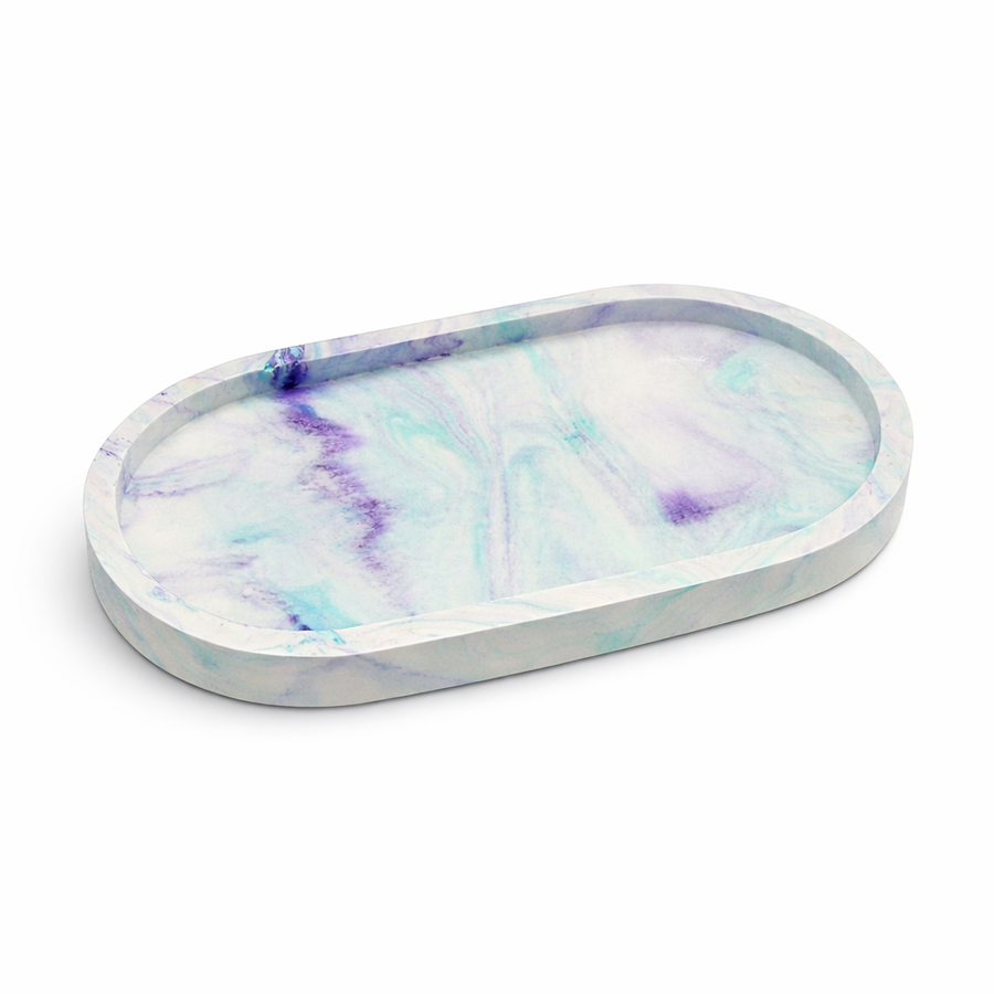 Aura Marble Oval Tray - Amethyst Mist by ByCallimila