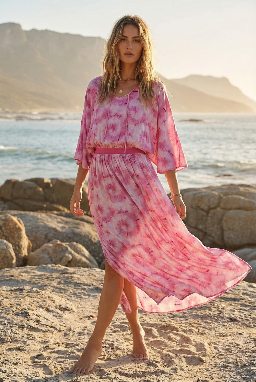 Blush Tide Tie-Dye Dress by ByCallimila