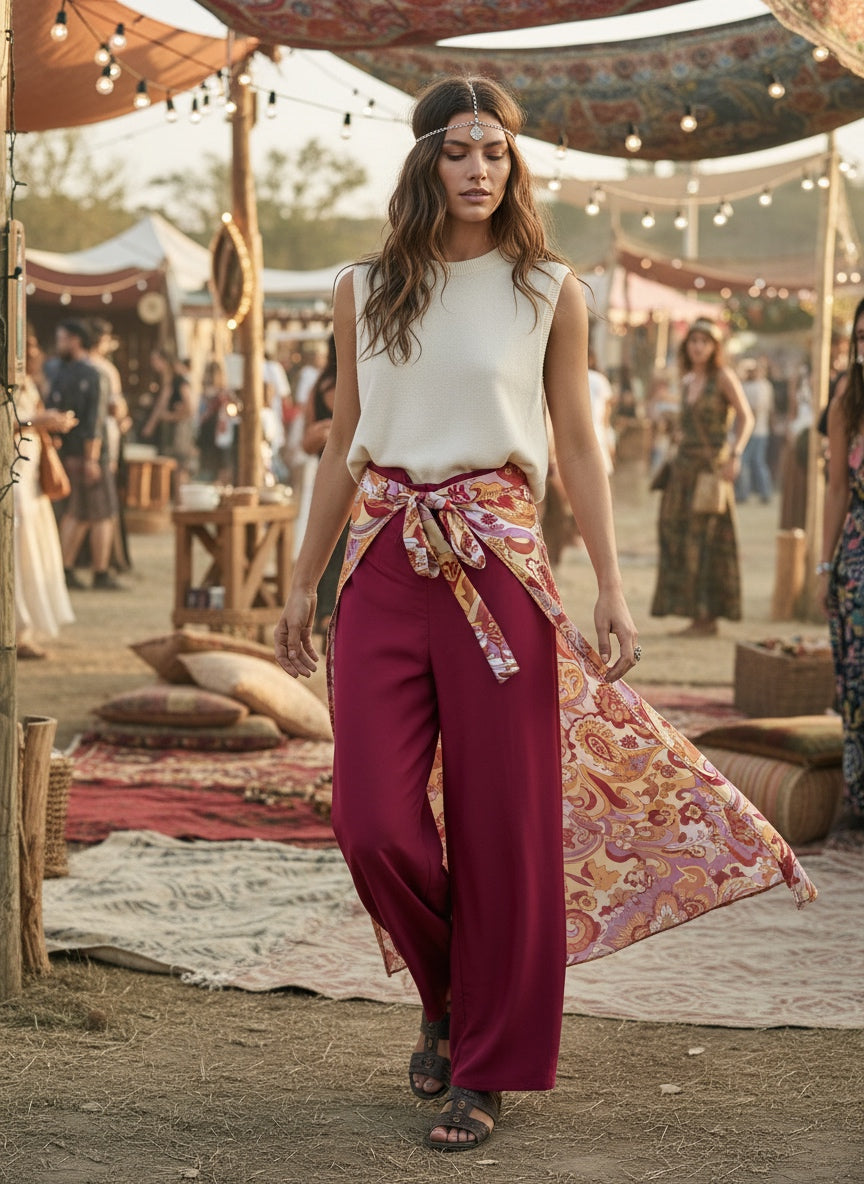 Crimson Aura Wrap Pants by ByCallimila